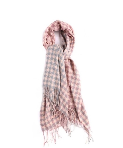 Colorful Houndstooth Scarf SF320109 PINK